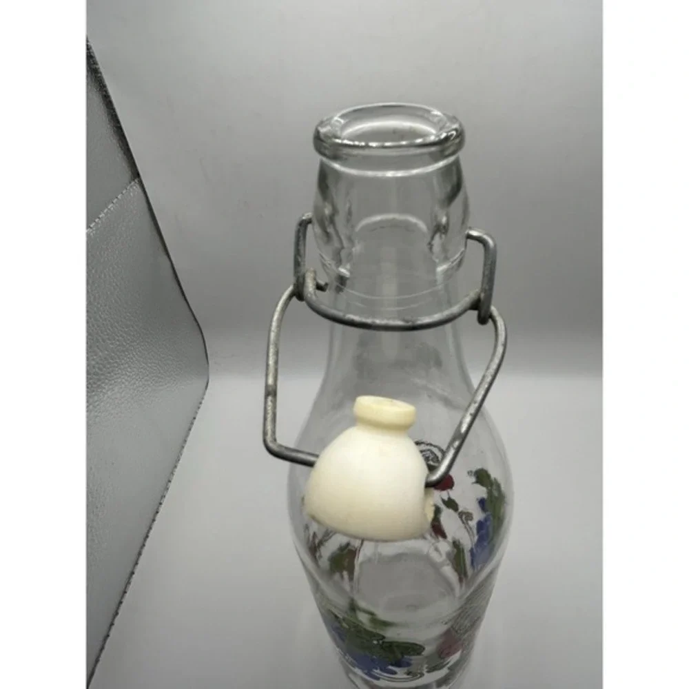 Vintage Hand Painted Home Brew Bottle Decanter With Stopper Grapes Strawberr 13